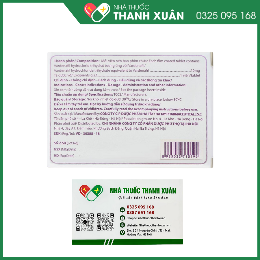 Levivina 10mg điều trị rối loạn cương dương